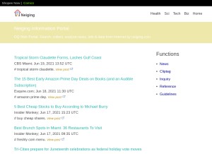 How neiging.com looks like on a tablet such as an iPad.