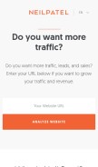 How neilpatel.com looks like on a mobile device such as an iPhone.