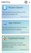 How nektony.com looks like on a mobile device such as an iPhone.