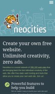 How neocities.org looks like on a mobile device such as an iPhone.