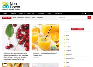 How neodoctoarticles.com looks like on a tablet such as an iPad.