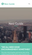 How neoguide.io looks like on a mobile device such as an iPhone.