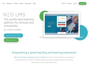 How neolms.com looks like on a tablet such as an iPad.