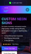 How neonsigncustom.com looks like on a mobile device such as an iPhone.