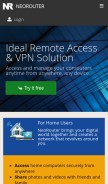 How neorouter.com looks like on a mobile device such as an iPhone.