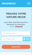 How neowebcar.com looks like on a mobile device such as an iPhone.