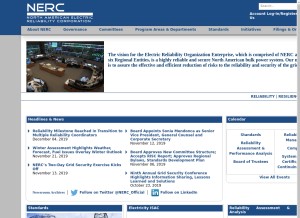 How nerc.com looks like on a tablet such as an iPad.