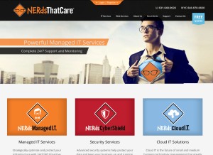 How nerdsthatcare.com looks like on a tablet such as an iPad.