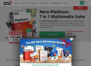 How nero.com looks like on a tablet such as an iPad.