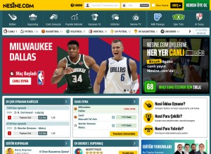 How nesine.com looks like on a tablet such as an iPad.