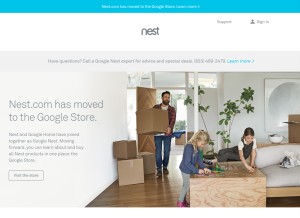 How nest.com looks like on a tablet such as an iPad.
