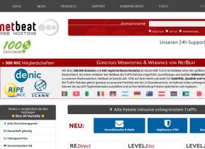 How netbeat.de looks like on a tablet such as an iPad.