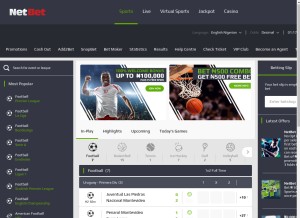How netbet.ng looks like on a tablet such as an iPad.