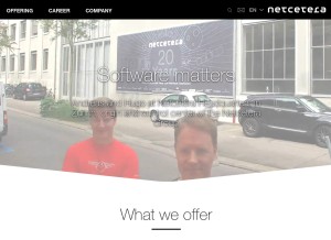 How netcetera.com looks like on a tablet such as an iPad.