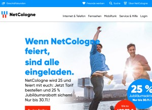 How netcologne.de looks like on a tablet such as an iPad.