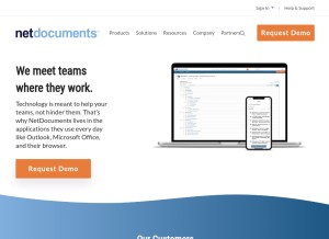 How netdocuments.com looks like on a tablet such as an iPad.
