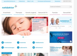 How netdoktor.at looks like on a tablet such as an iPad.