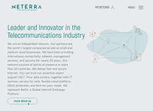 How neterra.net looks like on a tablet such as an iPad.