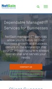 How netgainit.com looks like on a mobile device such as an iPhone.