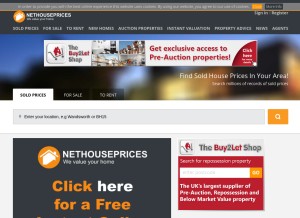 How nethouseprices.com looks like on a tablet such as an iPad.