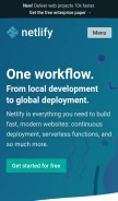 How netlify.com looks like on a mobile device such as an iPhone.