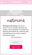 How netmums.com looks like on a mobile device such as an iPhone.