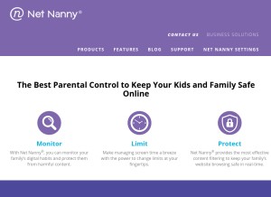 How netnanny.com looks like on a tablet such as an iPad.