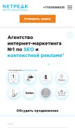 How netpeak.kz looks like on a mobile device such as an iPhone.