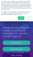 How netradar.com looks like on a mobile device such as an iPhone.