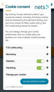 How nets.eu looks like on a mobile device such as an iPhone.