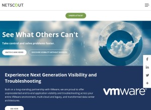 How netscout.com looks like on a tablet such as an iPad.