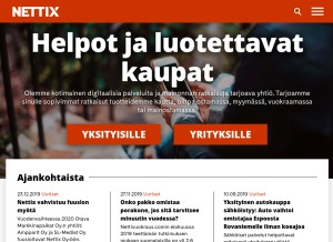 How nettix.fi looks like on a tablet such as an iPad.