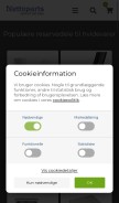 How nettoparts.dk looks like on a mobile device such as an iPhone.
