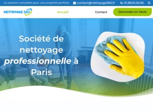 How nettoyage360.fr looks like on a tablet such as an iPad.