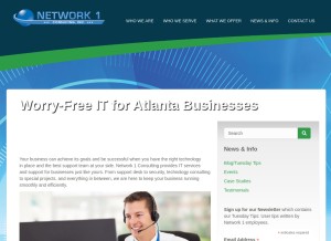 How network1consulting.com looks like on a tablet such as an iPad.