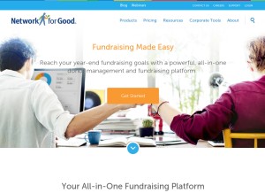 How networkforgood.com looks like on a tablet such as an iPad.