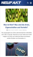 How neufakt.de looks like on a mobile device such as an iPhone.