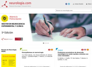 How neurologia.com looks like on a tablet such as an iPad.