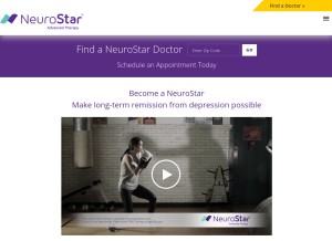 How neurostar.com looks like on a tablet such as an iPad.