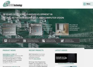 How neurotechnology.com looks like on a tablet such as an iPad.