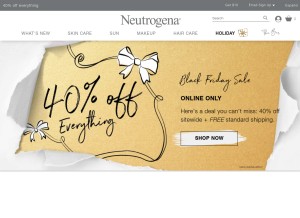 How neutrogena.com looks like on a tablet such as an iPad.