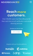 How neverbounce.com looks like on a mobile device such as an iPhone.
