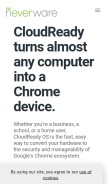 How neverware.com looks like on a mobile device such as an iPhone.