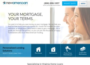 How newamericanfunding.com looks like on a tablet such as an iPad.