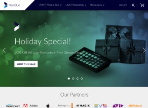 How newbluefx.com looks like on a tablet such as an iPad.