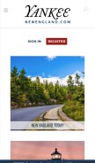 How newengland.com looks like on a mobile device such as an iPhone.