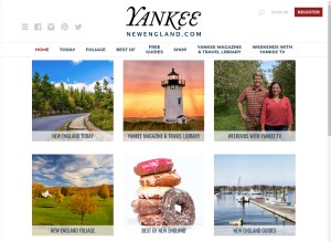 How newengland.com looks like on a tablet such as an iPad.