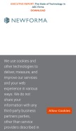How newforma.com looks like on a mobile device such as an iPhone.