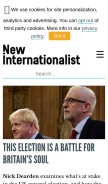 How newint.org looks like on a mobile device such as an iPhone.