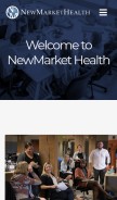 How newmarkethealth.com looks like on a mobile device such as an iPhone.